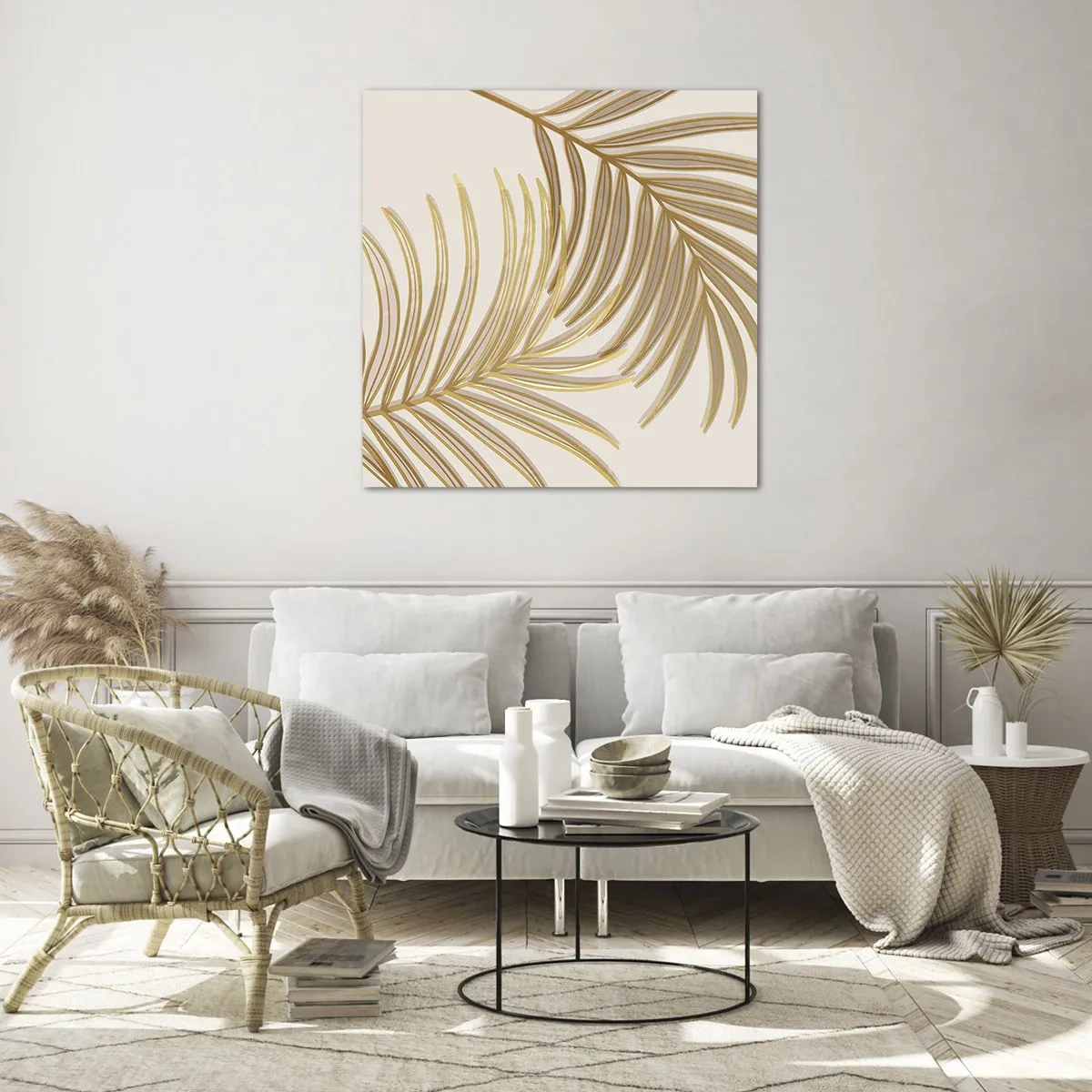 Obraz na szkle - Złota Palma! - 40x40 cm