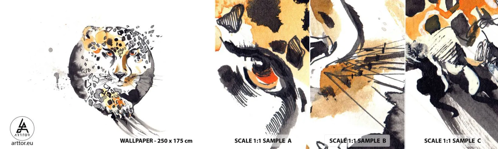 Fototapeta Próbka Samoprzylepna Deluxe Sticker - Drapieżna uroda - Zwierzęta, Pantera, Natura - 100x30 cm