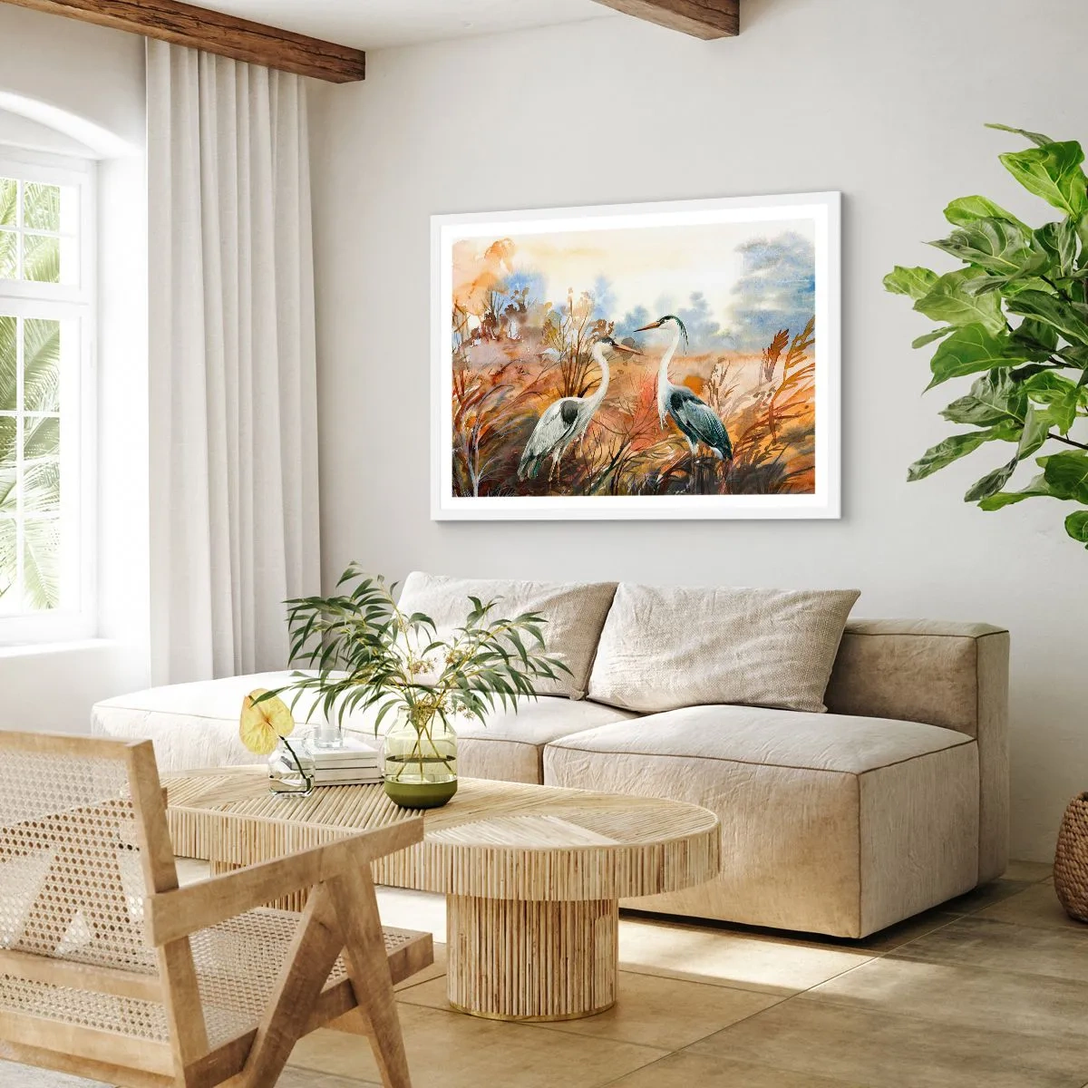 Plakat w białej ramie - Dokąd jesienią? - 40x30 cm