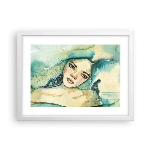 Plakat w białej ramie - Am I blue? - 40x30 cm