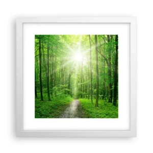 Plakat w białej ramie - Zielona katedra - 30x30 cm