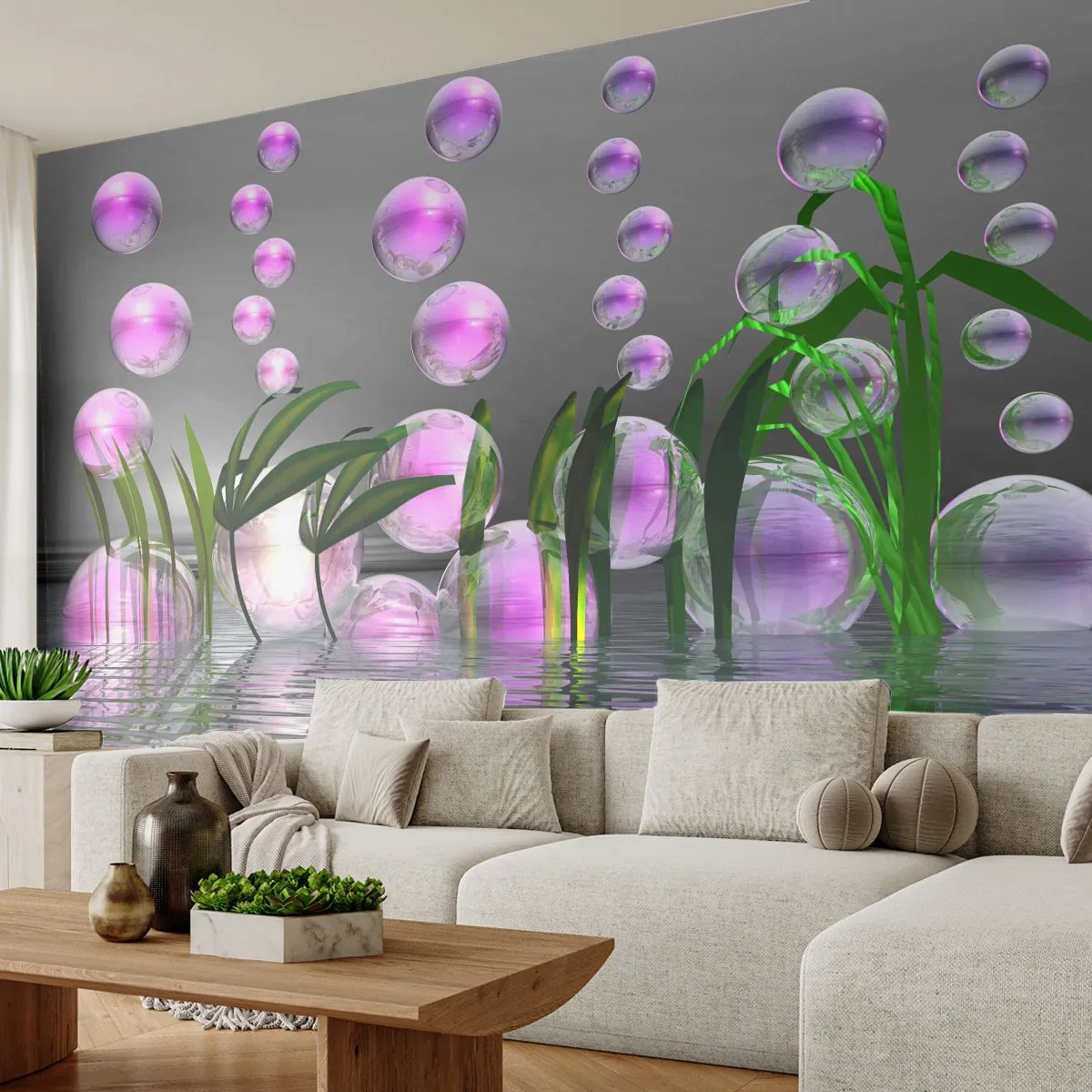 Fototapeta Premium Sand - Refleksyjna kompozycja lekkości i życia - Abstrakcja, Grafika, 3D - 400x280 cm