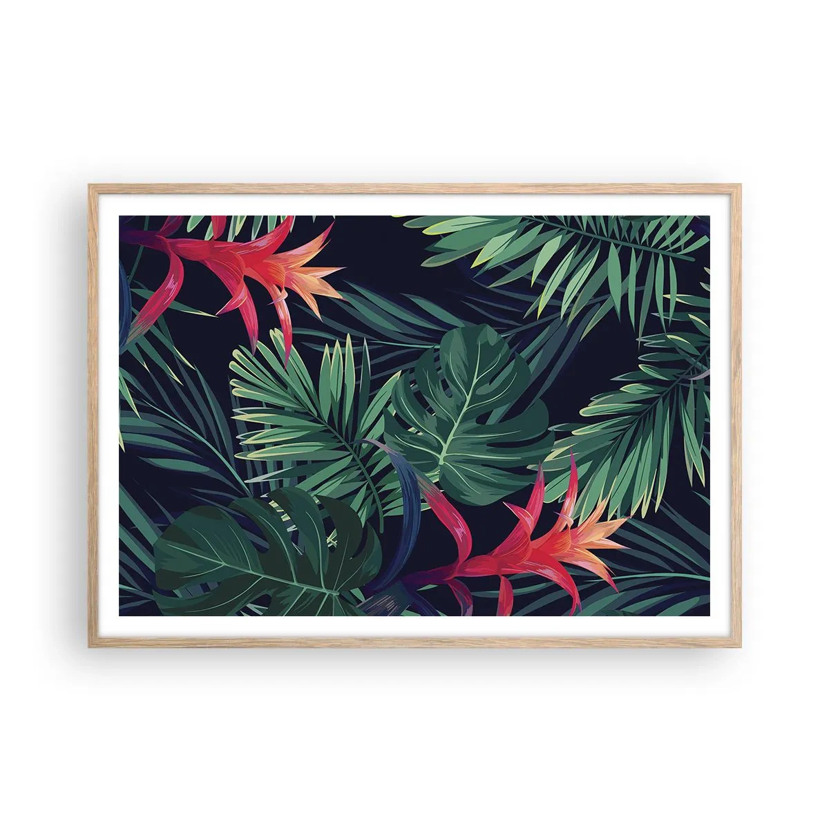 Plakat w ramie jasny dąb - Zapłonąć w zieleni - 100x70 cm