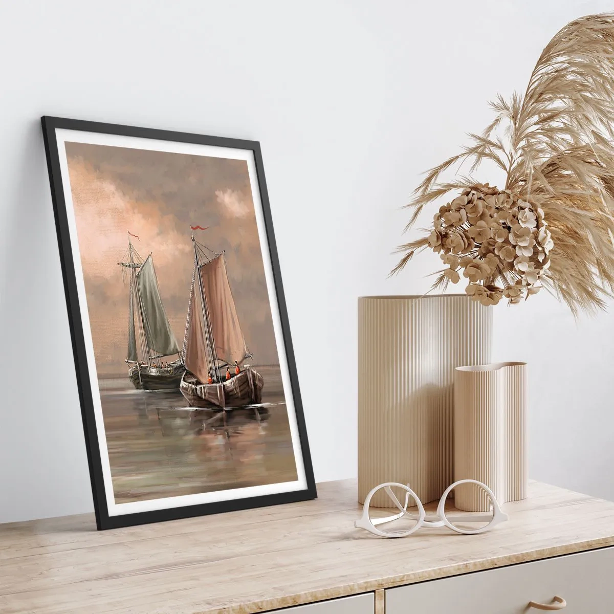 Plakat w czarnej ramie - Powrót żeglarzy - 40x50 cm