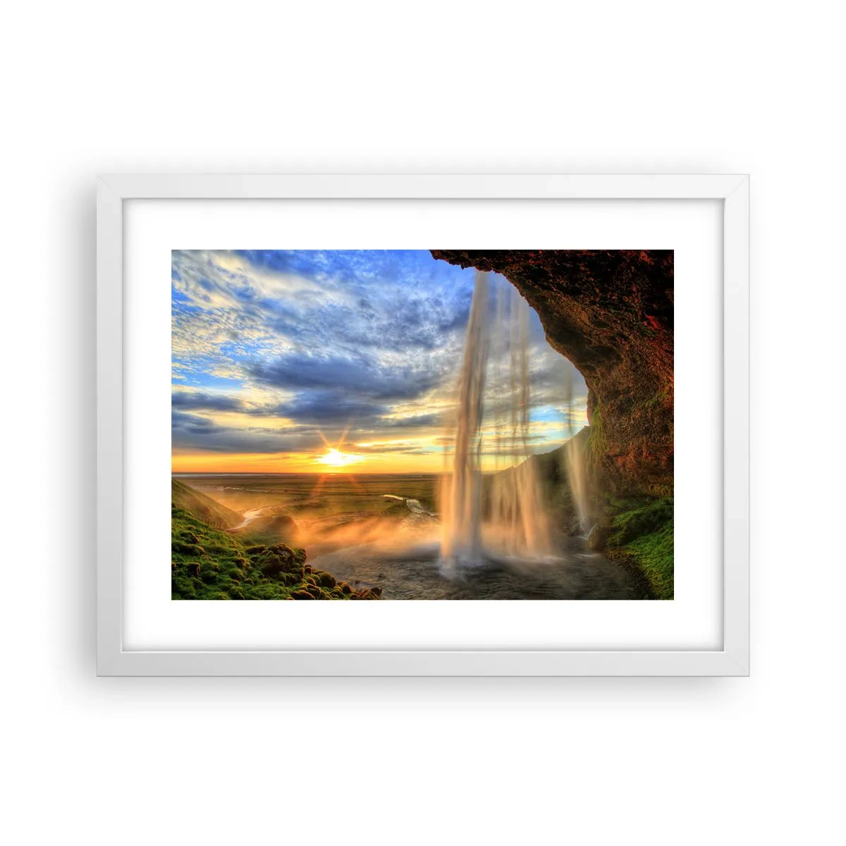 Plakat w białej ramie - Świat za zasłoną kropel - 40x30 cm