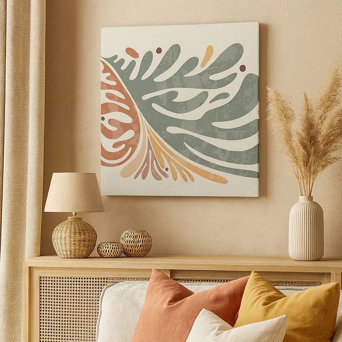 Obraz na płótnie - Wielobarwny liść - 30x30 cm