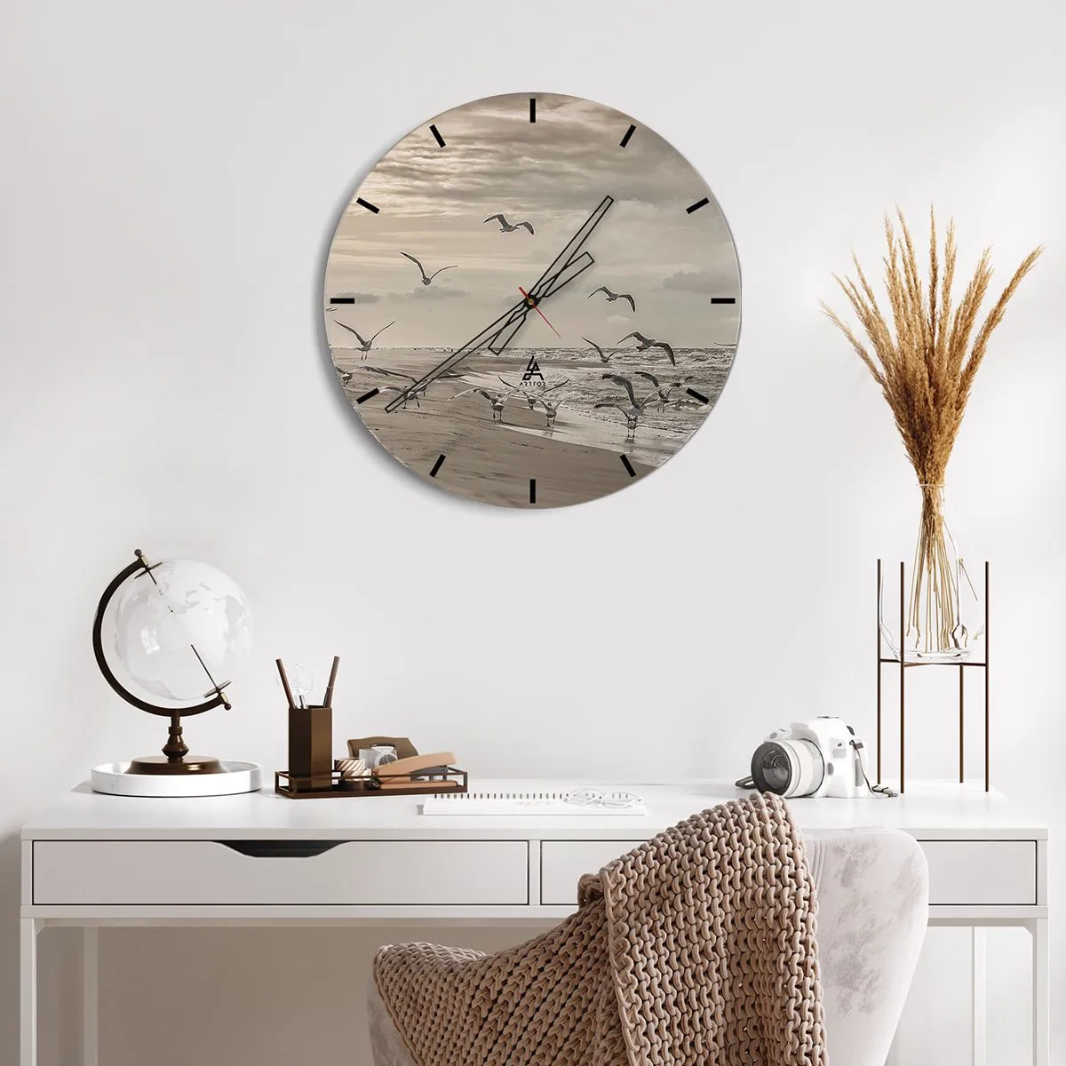 Zegar ścienny - Morza szum, ptaków śpiew - 30x30 cm