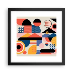 Plakat w czarnej ramie - Kompozycja: pobaw się - 30x30 cm