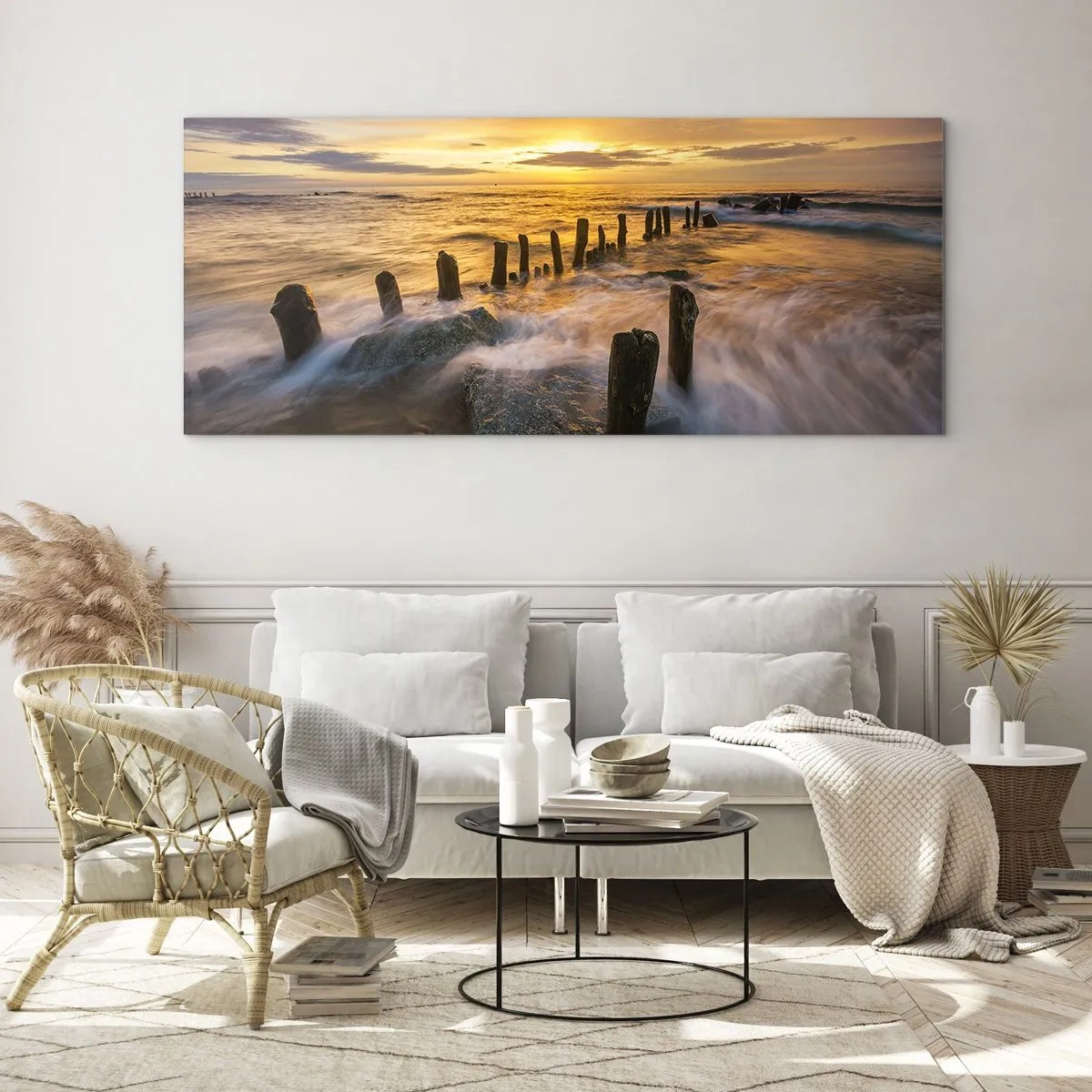 Obraz na szkle - Surowe piękno Bałtyku - 100x40 cm