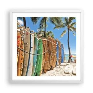 Plakat w białej ramie - Słoneczna zabawa - 50x50 cm