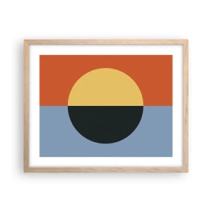 Plakat w ramie jasny dąb - Kompozycja ciepła i chłodu - 50x40 cm