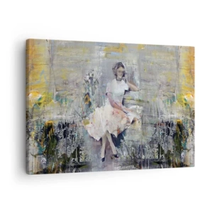 Obraz na płótnie - Artystyczny portret kobiety w pastelowych barwach - 70x50cm - Klasyczna i nowoczesna - Nowoczesna dekoracja ścienna do salonu i sypialni ARTTOR