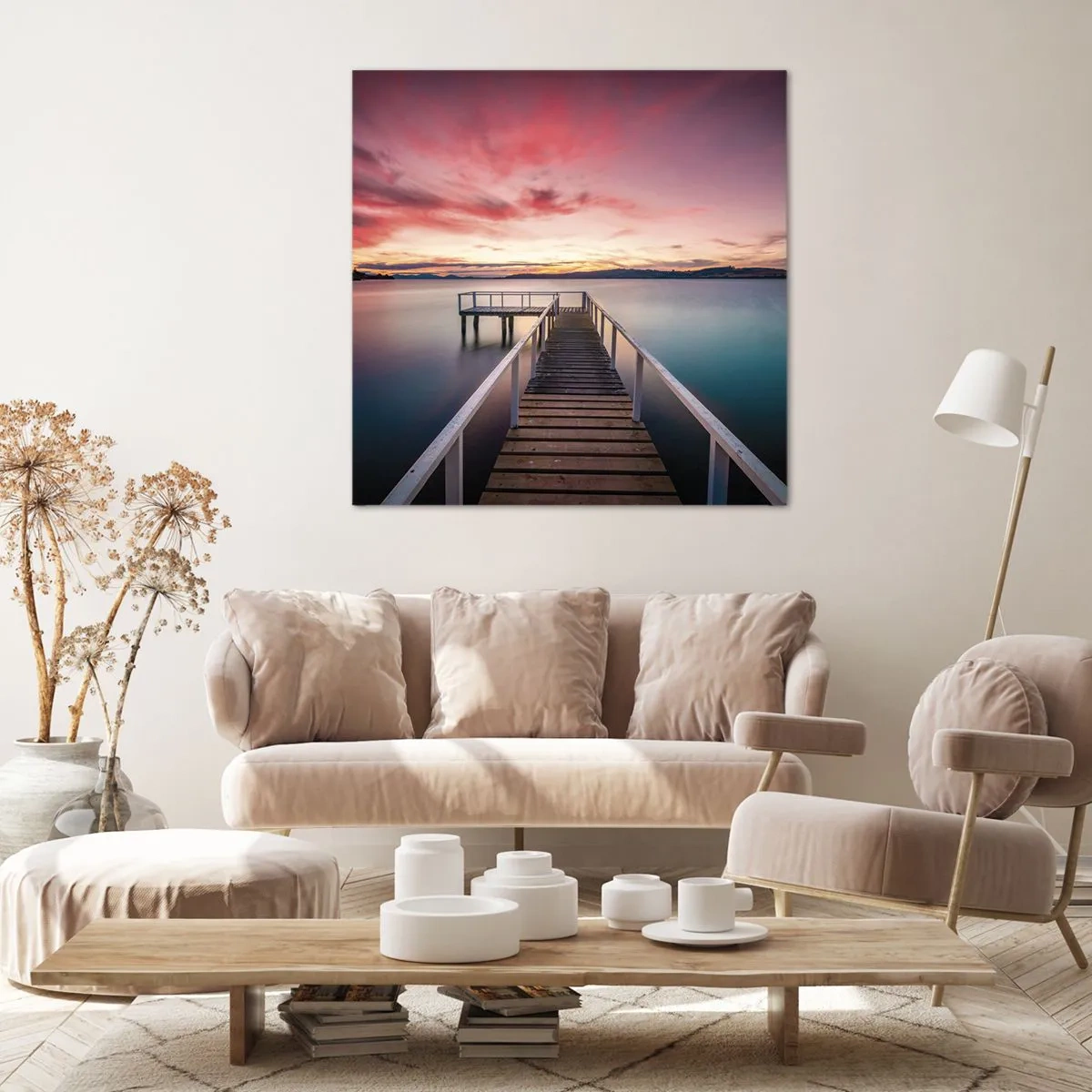 Obraz na płótnie - Łagodny płomień wieczoru - 40x40 cm