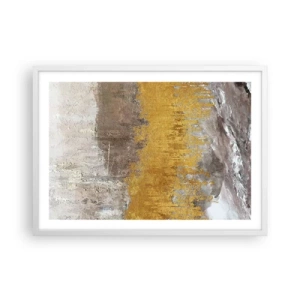 Plakat w białej ramie - Złocisty podmuch - 70x50 cm