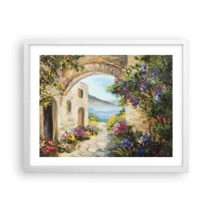 Plakat w białej ramie - Urok nadmorskiej prowincji - 50x40 cm