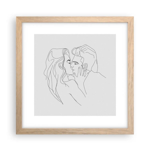 Plakat w ramie jasny dąb - Tą samą kreską - 30x30 cm