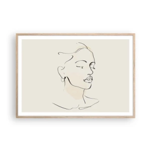 Plakat w ramie jasny dąb - Pewną kreską - 100x70 cm