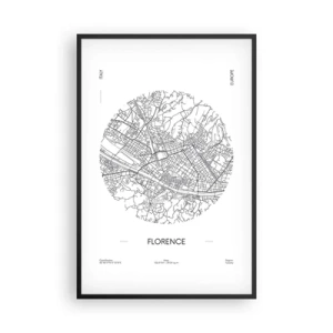 Plakat w czarnej ramie - Anatomia Florencji - 61x91 cm