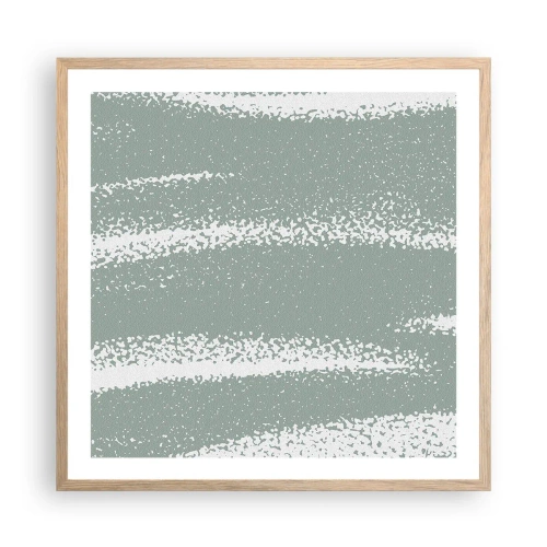 Plakat w ramie jasny dąb - Abstrakcja w zimowym klimacie - 60x60 cm