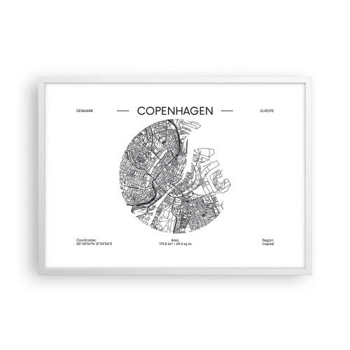 Plakat w białej ramie - Anatomia Kopenhagi - 70x50 cm