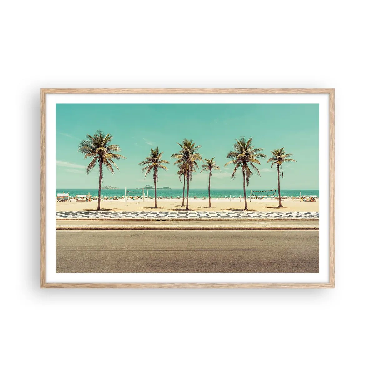 Plakat w ramie jasny dąb - Na straży plaży - 91x61 cm