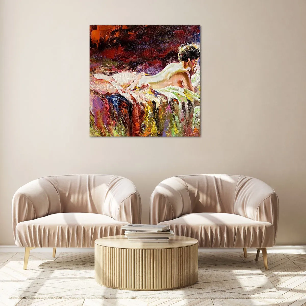 Obraz na szkle - Zamyślona Wenus - 70x70 cm