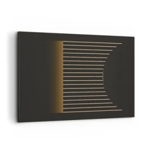 Obraz na płótnie - Geometryczny wzór z pasami na ciemnym tle - 120x80cm - Zbadać ciemność - Nowoczesna dekoracja ścienna do salonu, kuchni i sypialni ARTTOR