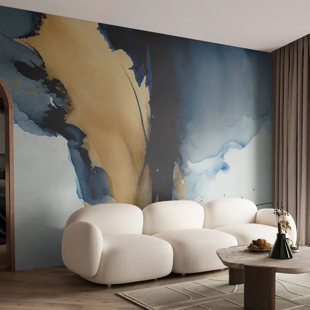 Fototapeta Premium Sand - Za zasłoną - Abstrakcja, Atrament, Sztuka - 150x105 cm