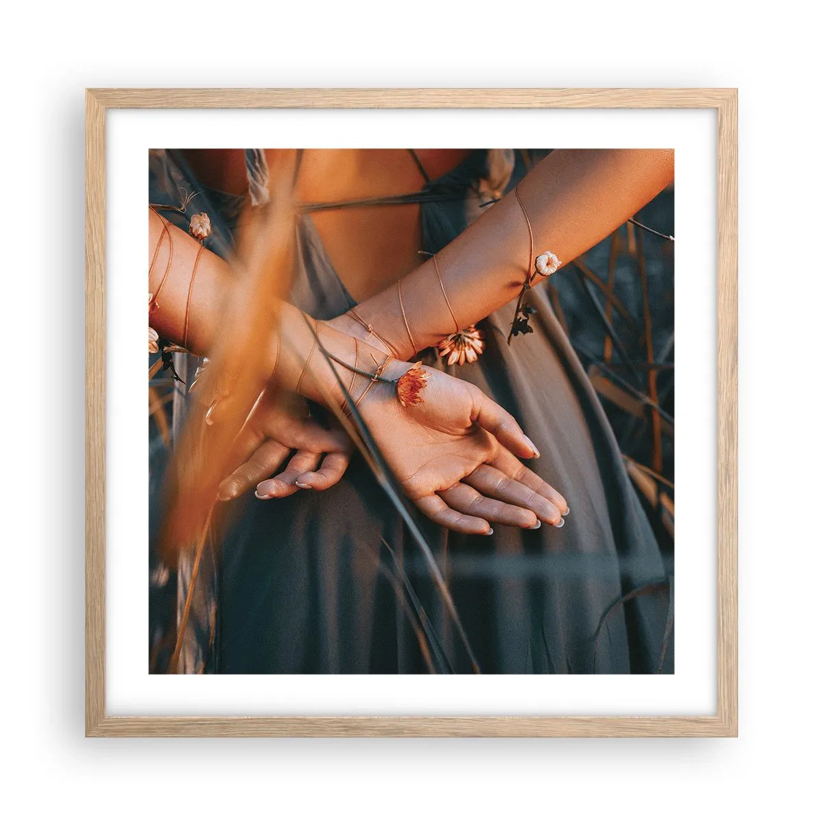 Plakat w ramie jasny dąb - Związana z naturą - 50x50 cm