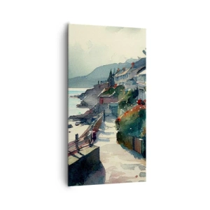 Obraz na płótnie - Śródziemnomorskie miasteczko - 65x120 cm
