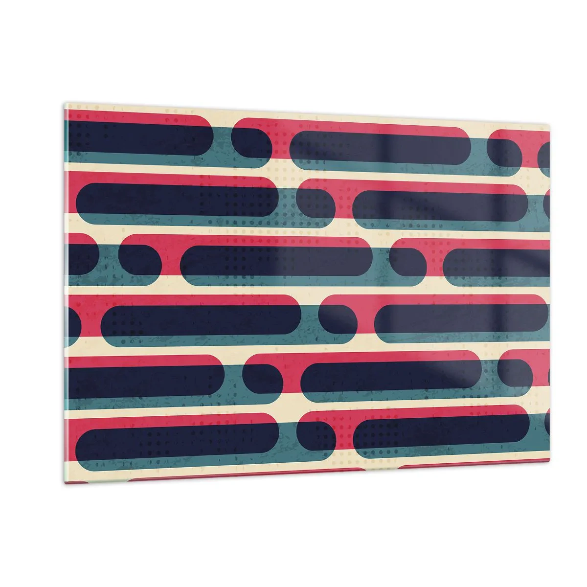 Obraz na szkle - Abstrakcyjne linie w stylu retro - 120x80cm - W głąb i do przodu - Nowoczesna dekoracja ścienna do salonu, kuchni i sypialni ARTTOR