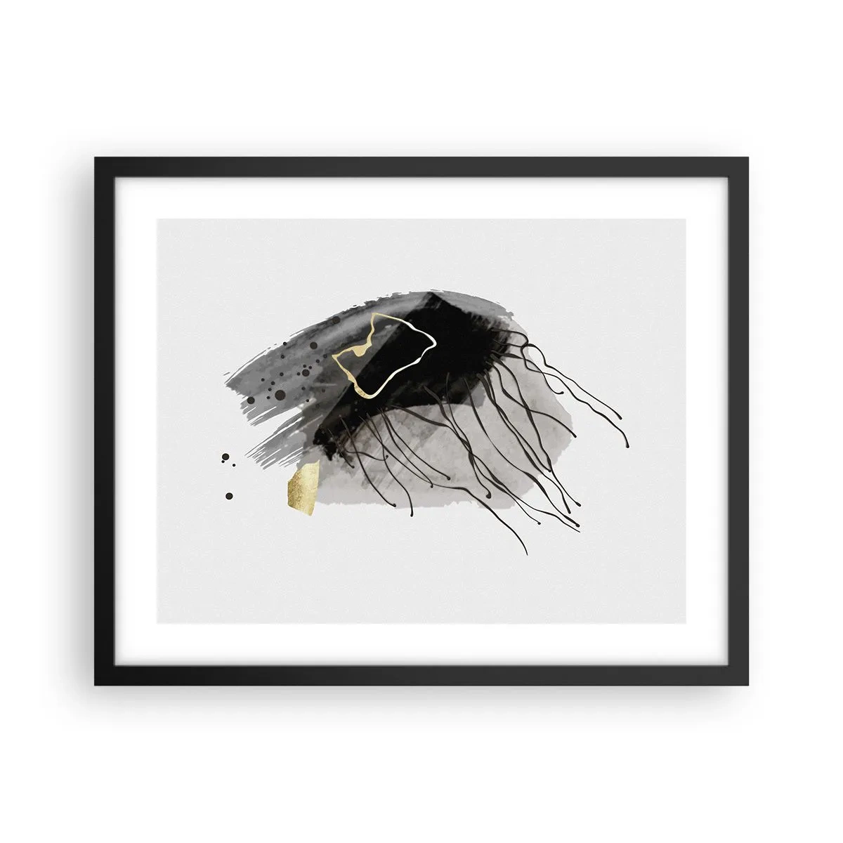 Plakat w czarnej ramie - W czerni i w złocie - 50x40 cm