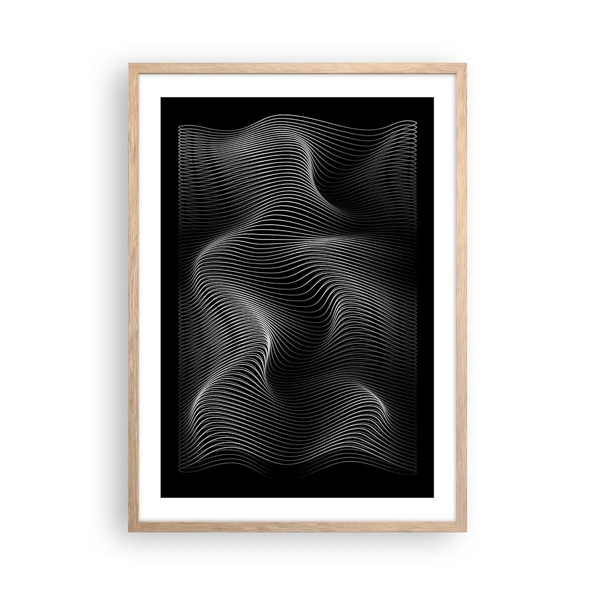 Plakat w ramie jasny dąb - Taniec światła w przestrzeni - 50x70 cm