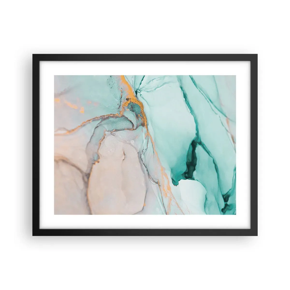 Plakat w czarnej ramie - Taniec kształtów i barw - 50x40 cm