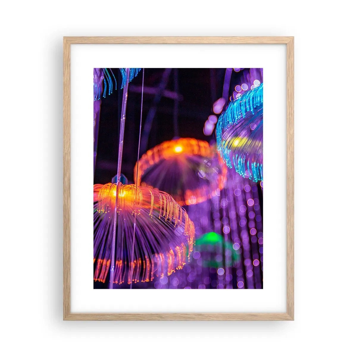 Plakat w ramie jasny dąb - Świetlna fontanna - 40x50 cm