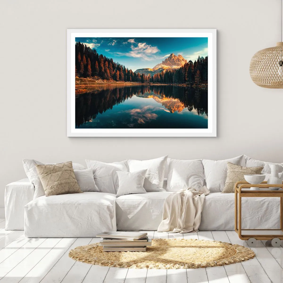 Plakat w białej ramie - Pejzaż podwójny - 100x70 cm