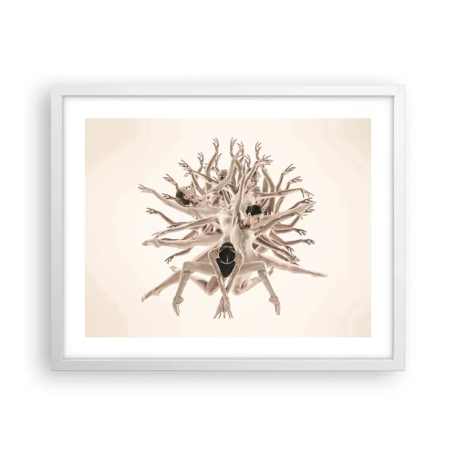 Plakat w białej ramie - Rozkwitanie w tańcu - 50x40 cm