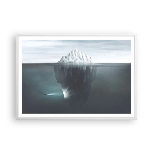 Plakat w białej ramie - Podwodna tajemnica - 100x70 cm