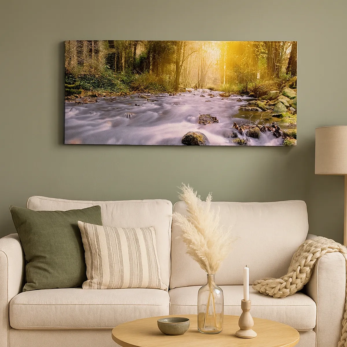 Obraz na płótnie - Malachit w srebrno-złotej oprawie - 30x30 cm