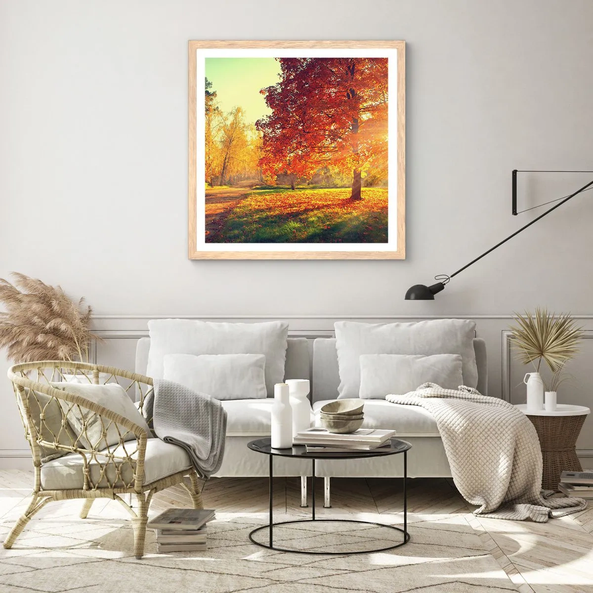 Plakat w ramie jasny dąb - Rude jest piękne - 40x40 cm