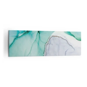Obraz na płótnie - Abstrakcyjny wzór w odcieniach turkusu i bieli - 160x50cm - Studium w turkusie - Nowoczesna dekoracja ścienna do salonu i sypialni ARTTOR