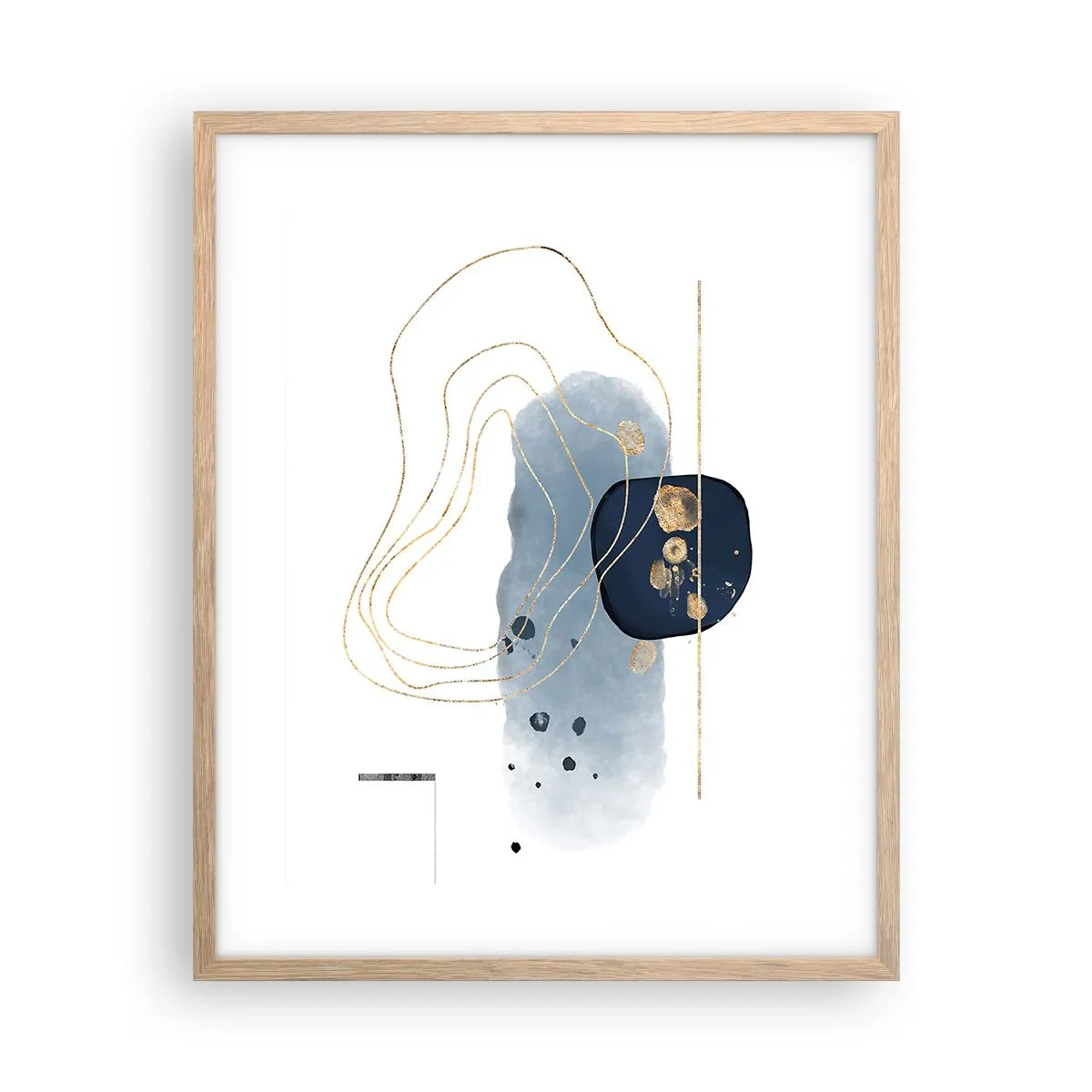 Plakat w ramie jasny dąb - Niebiesko-złota fantazja - 40x50 cm