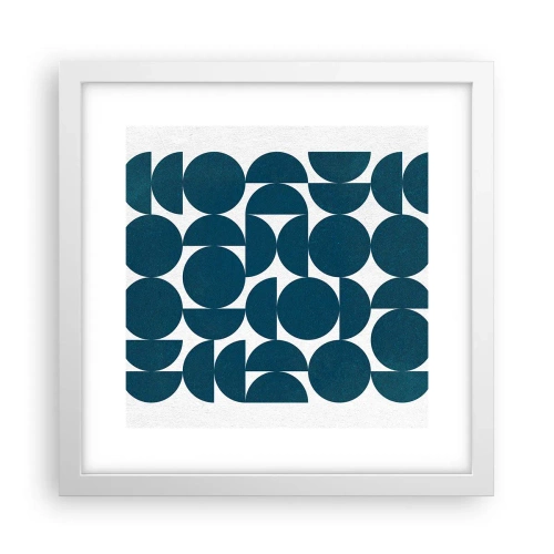 Plakat w białej ramie - Koła i półkola - 30x30 cm