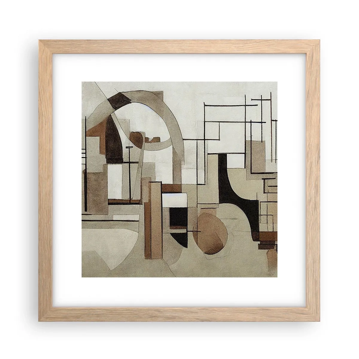 Plakat w ramie jasny dąb - Pejzaż miejski 2.0 - 30x30 cm