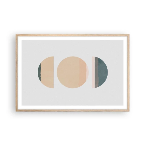 Plakat w ramie jasny dąb - Koło za kołem - 91x61 cm