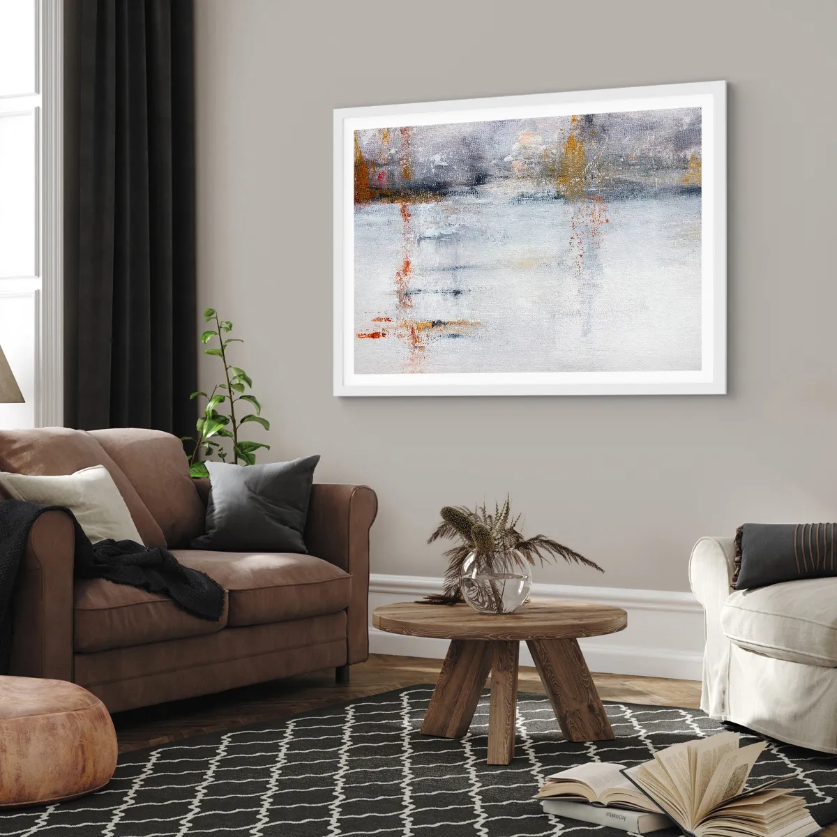 Plakat w białej ramie - Za powietrza zasłoną - 40x30 cm