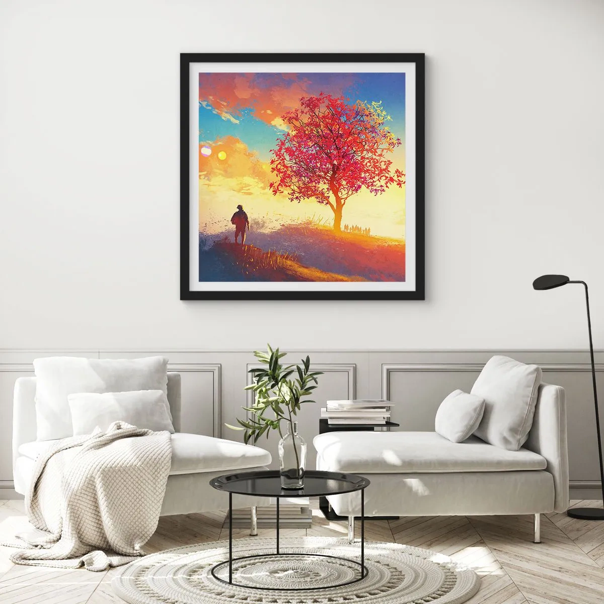 Plakat w czarnej ramie - Pielgrzym u celu - 60x60 cm