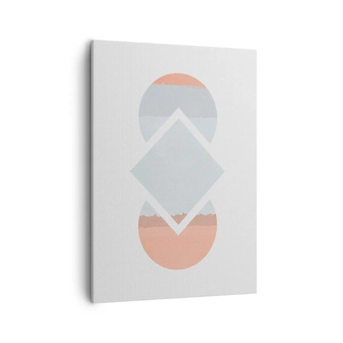 Obraz na płótnie - Minimalistyczna kompozycja geometryczna z pastelowymi barwami - 50x70cm - Sytuacja jest jasna - Nowoczesna dekoracja ścienna do salonu, kuchni i sypialni ARTTOR