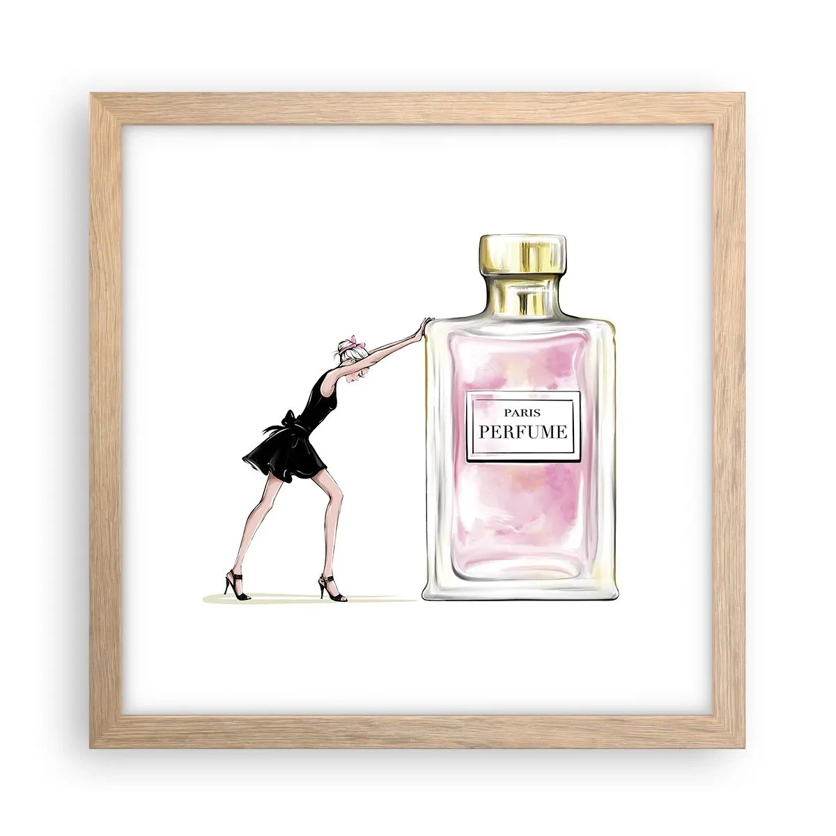 Plakat w ramie jasny dąb - Esencja kobiecości - 30x30 cm