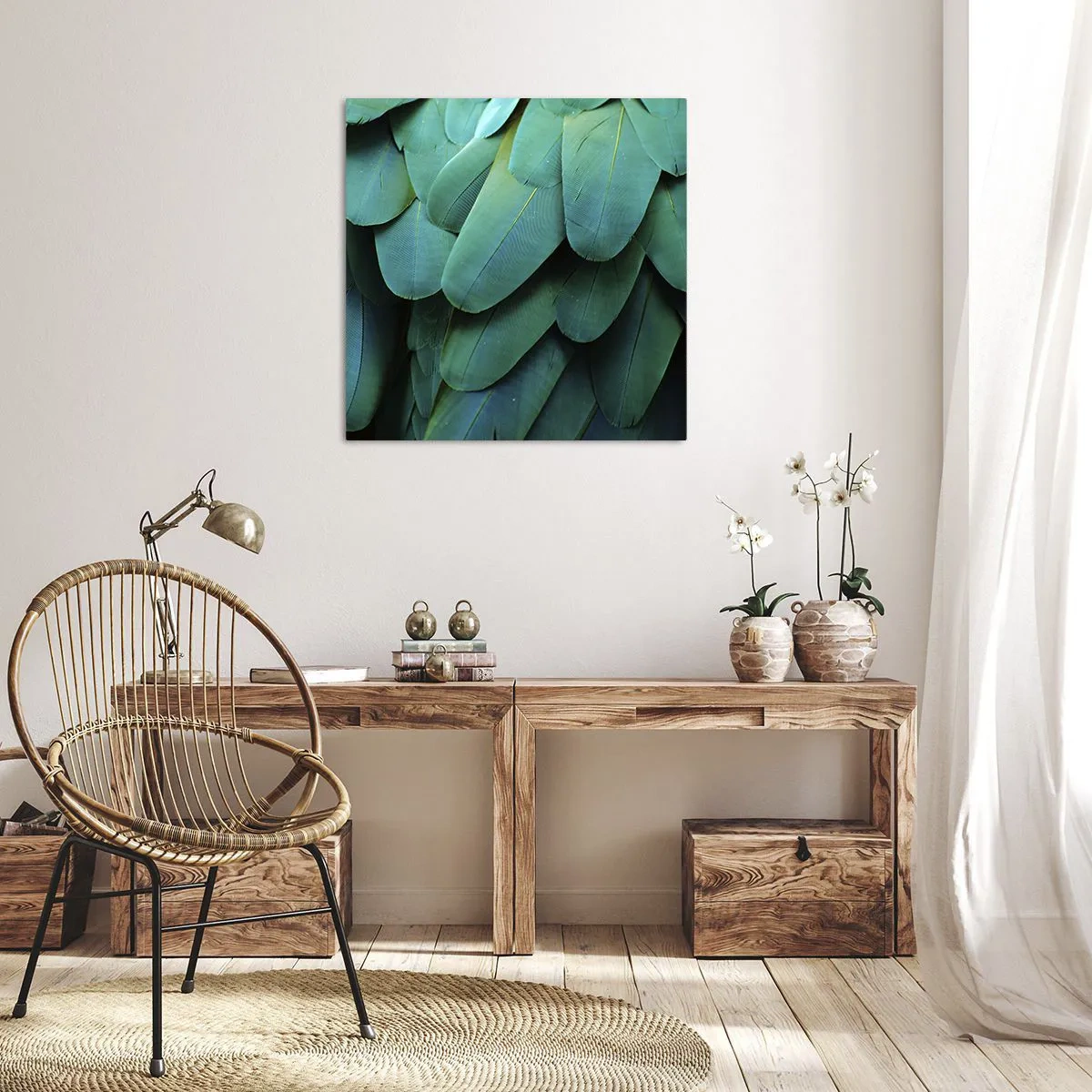 Obraz na płótnie - Precyzja papuziej natury - 50x50 cm